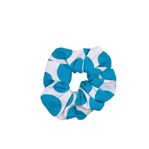 Turquoise Dot Scrunchie