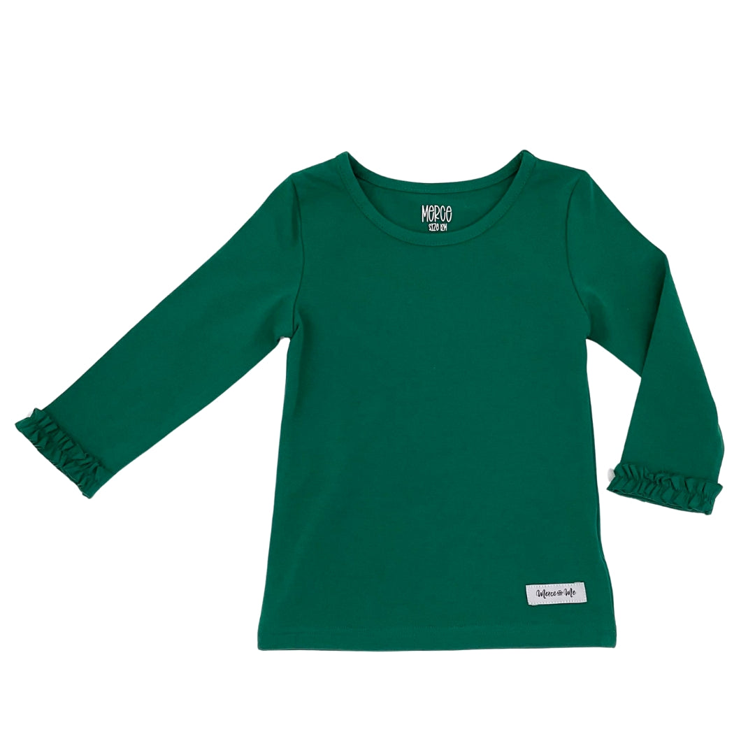 Bess Long Sleeve Tees in Winter Green