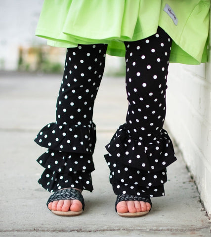 Black Dot Rosie Ruffle Pants
