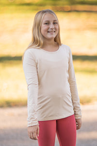 Bess Long Sleeve Tees in Ivory