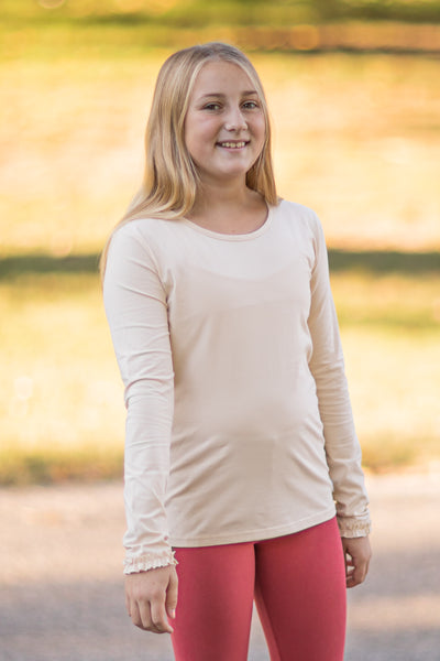 Bess Long Sleeve Tees in Ivory