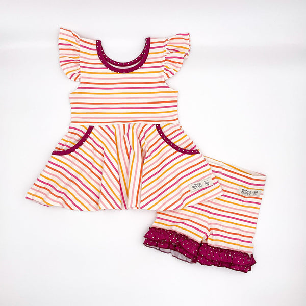 Fruit Stripes Rosie Ruffle Shorts