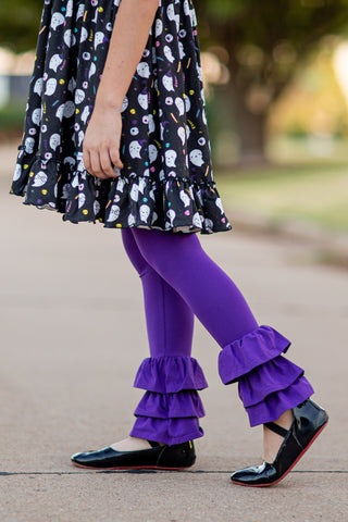 Purple Rosie Ruffle Pants